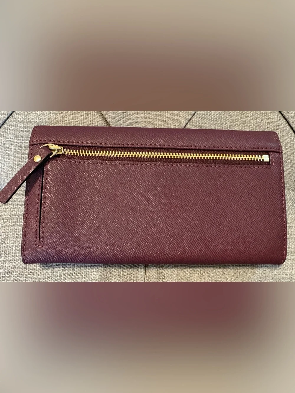 Kate Spade Winni Saffiano Leather Wallet Phone Crossbody Clutch Burgundy - EUC